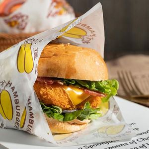 Custom logo Printing Hamburger Packaging Grease Proof <b>Tissue</b> <b>Paper</b> Greaseproof Pe Wax Burger Wrap <b>Paper</b> - Product Image 4
