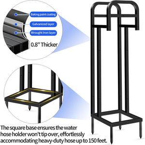 Support de tuyau d'arrosage autoportant, capacité de 150 pieds de tuyau métallique, support de tuyau d'extérieur. - Product Image 4
