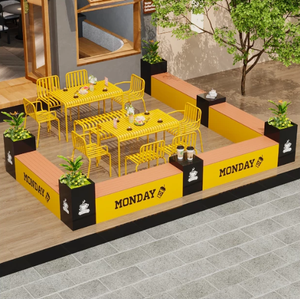 <span class=keywords><strong>Banc</strong></span> de jardin moderne <span class=keywords><strong>en</strong></span> fer forgé <span class=keywords><strong>avec</strong></span> jardinière intégrée, durable et personnalisable - Product Image 2