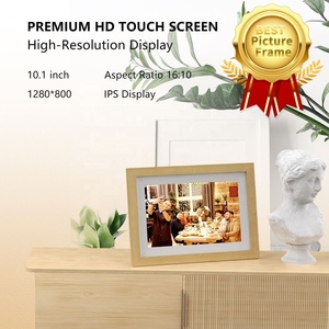 High Quality Wooden Digital Photo Frame Wifi 10.1 21.5 Inch Touch Screen Ips Smart With Mini Large <b>Led</b> Video Picture Gif Foto - Product Image 4