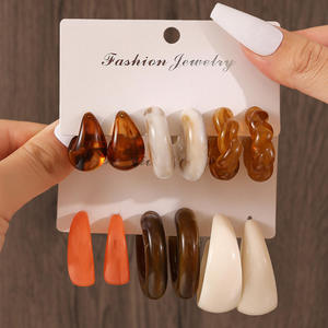 Agente de Compras 1688 FTS, Juego de Aretes de Resina en Forma de Lágrima con Aro en C para Mujer, Envío DDP desde China, Control de Calidad Previa al Envío, Despacho de Aduanas - Product Image 3