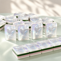 Jeu de Mahjong Américain Minimaliste 160 Tuiles Coque Nuage Fantôme 4 Couches Acrylique Irisé Prestige Professionnel Vente en Gros