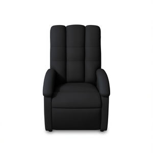 Black Stand Up Massage Recliner Chair Manual Split Back Fabric Upholstery Contemporary Design - Product Image 1
