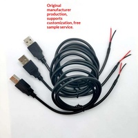 Kabel Data PVC 1 Meter USB-A Male Single-head 2-konduktor Berpelindung Timah Kelas A Produksi Pabrik, Pengisian Daya Arus Tinggi
