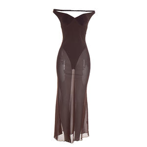 Viviblook Y26DS068 Vestidos Nuevos para Mujer, Elegantes y Sensuales, de Color Sólido, con un Hombro Descubierto, para Damas - Product Image 5