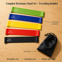 Lot de 5 bandes de résistance personnalisables avec logo, idéal pour le fitness, le thérapeutique, les exercices de gym, les bandes élastiques pour l'entraînement des jambes et des hanches – Vente Flash