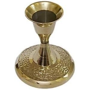 <b>Brass</b> 3.2-Inch Candle Stand Living Room Metal Pillar <b>Holder</b> Table & Wedding Gift Centerpiece Elegant <b>Candlestick</b> Lanterns & Jars - Product Image 5