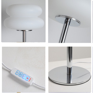 Lámpara de Noche LED USB Moderna y Creativa de Hierro para Dormitorio, Mesa de Noche Minimalista, Decorativa para Comedor, Ambiente de Hotel, Estilo Burger, Regulable - Product Image 5