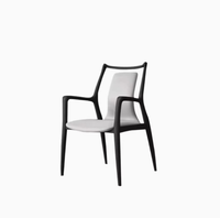 Fauteuil en tissu imprimé rétro avec structure en bois massif, chaise de salle à manger pour la maison et l'hôtel, personnalisable