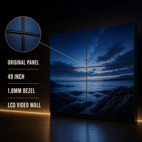 Écran de mur vidéo LCD IPS 49 pouces avec cadre de 1,8 mm pour l'épissure d'écrans, luminosité 2.1 700 cd/m² pour studio TV et diffusion en direct
