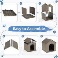 Maisonnette pour chien d'intérieur facile à assembler, imperméable et résistante aux UV, avec aérations discrètes et structure stable, en bois, pour chats