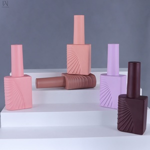 2026 Solid Color Custom Logo OEM Unique 12ml 13ml Luxury Empty Container Bottles Nail Polish Uv Gel Glass Bottle With Lids Brush