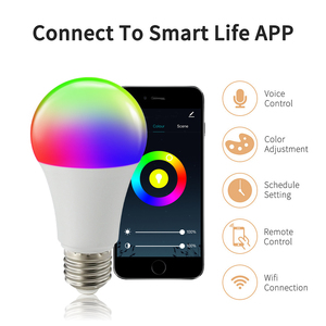 หลอดไฟ LED อัจฉริยะ E27 A19 ฐาน 2.4G WiFi บลูทูธ ควบคุมผ่านแอพ สี RGB ใช้งานร่วมกับ Alexa และ Google Assistant - Product Image 1