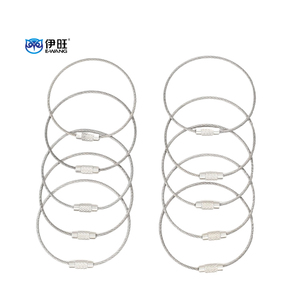 2mm Wire Diameter Stainless Steel Wire Keychains Cable <b>Key</b> Ring - Product Image 1
