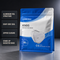 Huit sacs refermables en aluminium PET+AL+PE de qualité alimentaire, thermoscellables et imperméables, avec logo personnalisé.