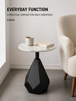 Table basse portable moderne en dalle de roche avec piétement en fer facetté pour salon, hôtel, salle de séjour, OEM ODM, directement de l'usine