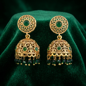 Handmade <b>Jewellery</b> Exporter in India <b>Antique</b> Jhumki with <b>Gold</b> Plating 233092 - Product Image 1