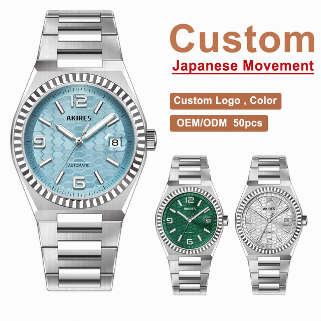 High Quality Automatic Watch Customized Dial NH35 Mechanical Movement 10ATM C3 Luminous Mechanical Watch for Men