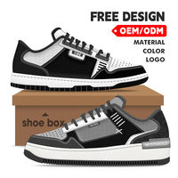 Chaussures décontractées de luxe personnalisées, baskets à plateforme épaisse, baskets classiques unisexes, baskets vintage de style basket-ball avec boîte à chaussures