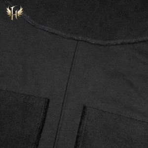 Personalizado 3D Patchwork gráfico 100% algodón logotipo personalizado bordado plano empalme corte Irregular puntadas inversas línea sudaderas con capucha para hombres - Product Image 4