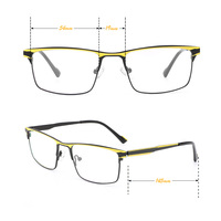 Armazón de Lentes Ópticas de Metal de Diseño Moderno 2025, Estilo Rectangular con Estampado de Colores, Armazones de Lentes de Negocios Unisex