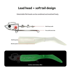 Señuelo <span class=keywords><strong>de</strong></span> Pesca <span class=keywords><strong>de</strong></span> Acero Inoxidable con Cola Suave Tipo T para Agua Media, para Pesca <span class=keywords><strong>en</strong></span> Lago, Barco y <span class=keywords><strong>Mar</strong></span>, para Pescar Lubina - 30g/37g, Marca Youxian - Product Image 5
