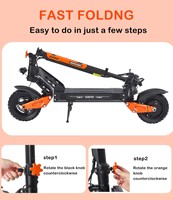 Plegable sin escobillas 1200W 11 pulgadas neumático grueso 48V batería velocidad rápida largo alcance IP54 pantalla LED adultos todoterreno Scooter Eléctrico
