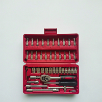 Ensemble d'outils de réparation automobile et domestique professionnel de 46 pièces, comprenant des meuleuses, des perceuses, des tournevis, des outils à main, un coffret rigide combiné