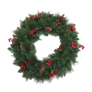 60cm पदोन्नति ग्रीन हस्तनिर्मित शास्त्रीय क्रिसमस पुष्पांजलि - Product Image 3