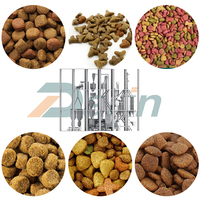 Ligne de production industrielle automatique d'aliments pour animaux de compagnie 1-10t/h, machine de traitement des aliments pour chiens et chats à double vis, SS304, 220-480V, ISO