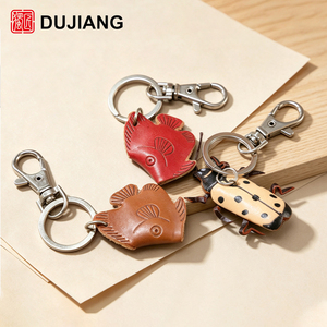 DUJIANG Colgante de Cuero Genuino de Guangzhou Hecho a Mano, Llavero Multifuncional, Adorno de Regalo de Alta Calidad Modelo K245 - Product Image 4