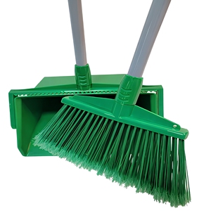 Stand-up Dustpan Broom Set Teeth Scraper Iron Portable Long Handle Plastic Floor Sweeping Combo For Household Cleaning