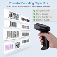 Lecteur de codes-barres 1D/2D QR portable industriel USB filaire avec lecture rapide pour supermarchés et inventaire (Prêt à expédier)
