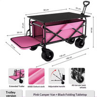 Table longue réglable en hauteur, pliable à quatre roues, en tissu Oxford et métal, pour marché nocturne, barbecue, camping mobile