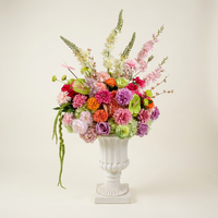 SY-High Centre de table et chemin de fleurs pour allée, fleurs de marguerite rose violettes et amaranthus