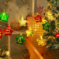 Cadena de luces LED de estrella de Navidad, resistente al agua, alimentada por batería, 10m de longitud, ventana, decoración de habitación, cielo estrellado, bola galvanizada