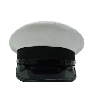 Cappello da Capitano Personalizzato di Alta Qualità con Visiera Nera, Berretto da Pilota Bianco, Cappello Uniforme con Visiera per Comandante di Volo - Product Image 1