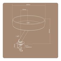 Lit pour chat à fixation sur bras de bureau avec structure métallique, perchoir rond texturé en textile monté sur bureau, hamac surélevé pour chat pour la maison