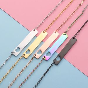 Oro Real Pvd Gold Plated Heart Necklaces Gold 316 En Stainless Steel High Quality Blank Laser Jewelry for Engraving Products - Product Image 4