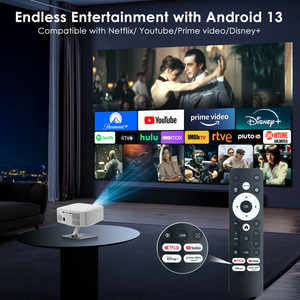 Mini Proiettore P92Max Android 13, 7000 Lumen, Supporto 4K, <span class=keywords><strong>Netflix</strong></span>, Google <span class=keywords><strong>TV</strong></span>, 1080P, Altoparlanti Integrati, Correzione Trapezoidale Automatica, con Supporto - Product Image 3