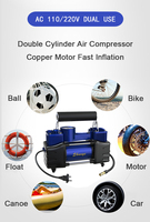Nouveau Compresseur d'Air Portable 110V/220V à Double Cylindre en Métal pour Voiture, Moto et Camion avec Moniteur de Pression des Pneus 2026