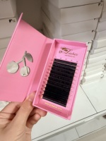 Plateau d'extensions de cils en cachemire fait main, volume noir mat, en matière synthétique, vente en gros, conception gratuite