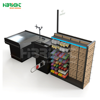 Comptoir de caisse automatique de registre de bureau de table de caissier de magasin d'épicerie de détail Highbright avec le bord de LED