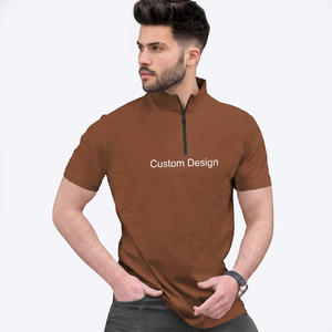 OEM ODM Custom Mens <b>Zip</b> <b>Neck</b> <b>Polo</b> T <b>Shirt</b> Private Label Cotton Pique <b>Polo</b> <b>Shirt</b> Supplier Breathable Corporate Staff Uniforms - Product Image 4