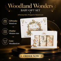 Coffret Cadeau Bébé en Papier Imprimé Coloré pour Couverture, Bavoir et Ensemble Nouveau-né