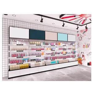 New Arrival Shopping Mall Makeup Display Shelf Cosmetic Display Racks Paper Floor Display Stand for Makeup
