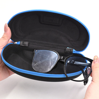 Étui à lunettes de soleil portable semi-rigide en EVA avec fermeture éclair, antichoc, avec étiquette personnalisée en caoutchouc de silicone et logo en relief 18*7.9*5.7 – Offre Spéciale