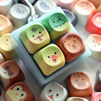 Divers types de capuchons de touches en plastique pour clavier, avec motifs chien/chat/anime, type fidget clicker, porte-clés, jouet anti-stress, cadeau