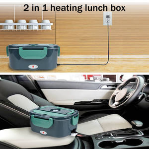 <b>Electric</b> Heated Lunch Box Portable <b>Food</b> <b>Warmer</b> With Built In Cutlery Storage 304 Stainless Steel Inner Container - Product Image 6