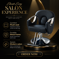 Fauteuil de Barbier Tendance et Populaire sur Internet, Chaise de Coiffure Pivotante et Inclinable pour Salon de Coiffure, Design Moderne en Acier Inoxydable